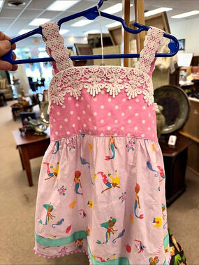 Matilda Jane Clothing Girls' Pink & Green Mermaid Print Dress NWT